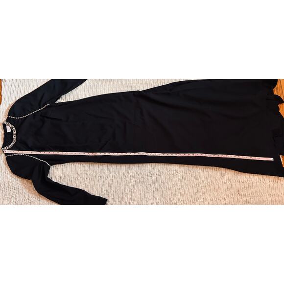 NWOT IEENA for Mac Duggal Black Long Sleeve Gown with Rhinestone Detailing US 8 - Picture 11 of 12